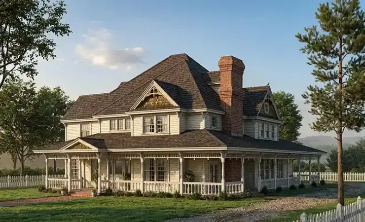 Victorian house plans 58-358 - front exterior, 3,852 sq ft, 4 bed, 3 bath house plans | Monster House Plans