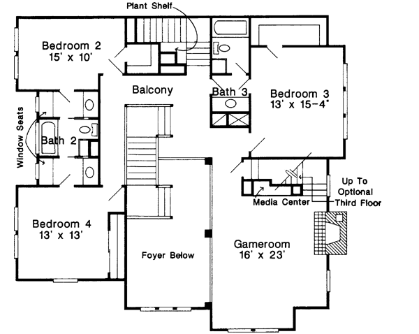 Upper/Second Floor Plan: 58-358