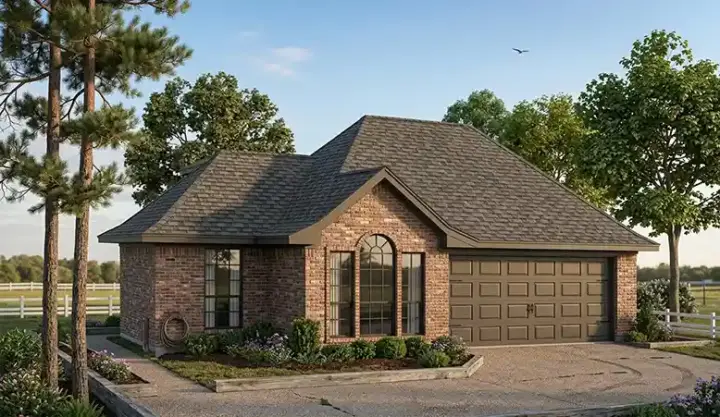 Traditional house plans 58-361 - front exterior, 1,119 sq ft, 3 bed, 2 bath house plans | Monster House Plans