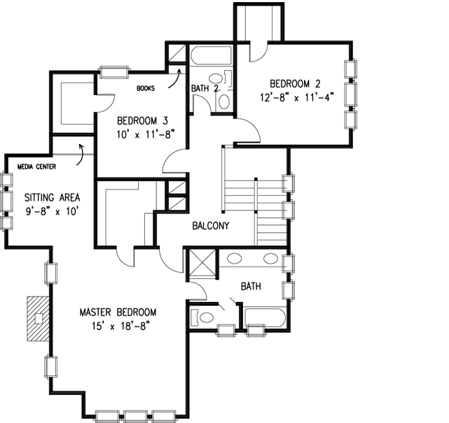 Upper/Second Floor Plan: 58-364