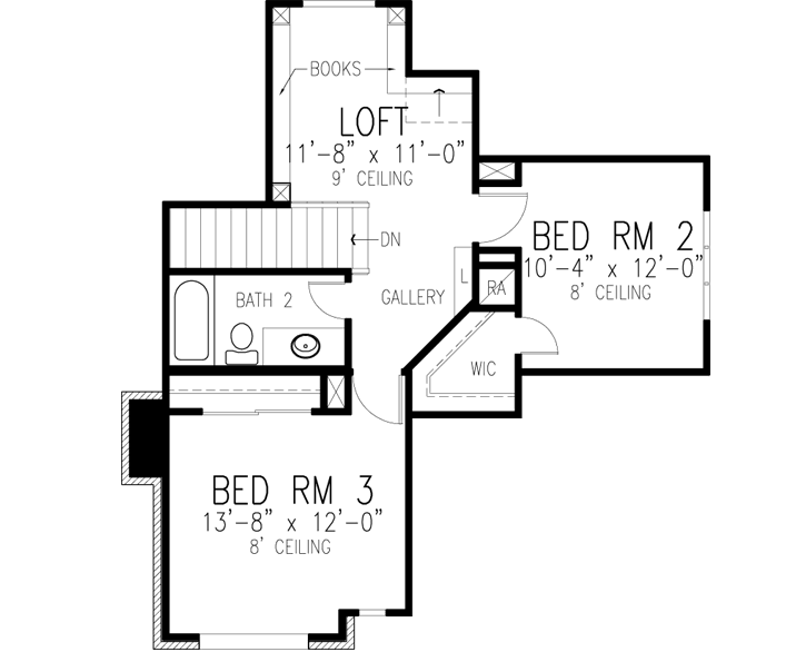 Upper/Second Floor Plan: 58-381