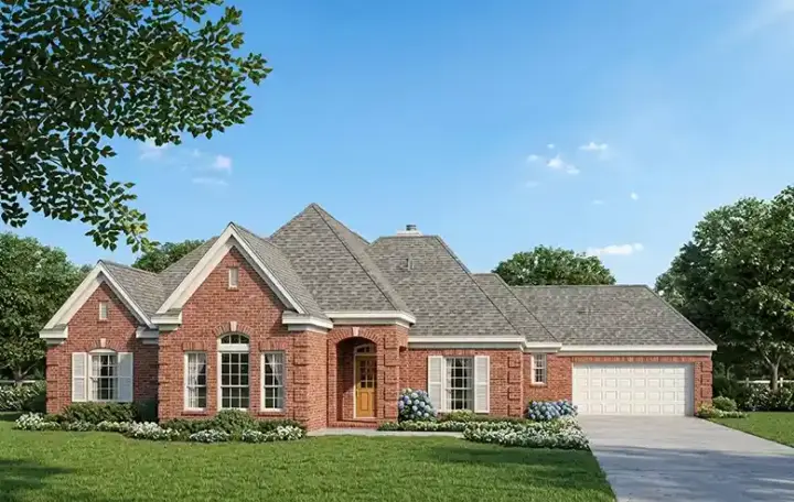 European house plans 58-385 - front exterior, 2,827 sq ft, 4 bed, 2 bath house plans | Monster House Plans