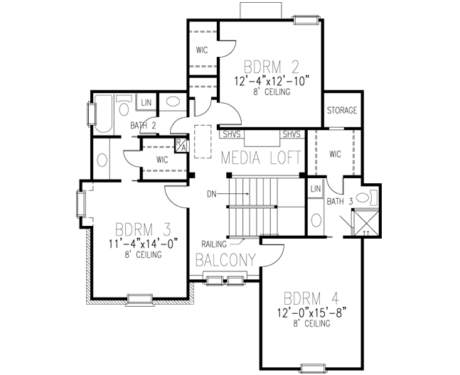 Upper/Second Floor Plan: 58-386