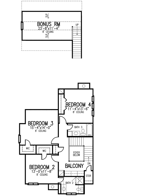 Upper/Second Floor Plan: 58-387