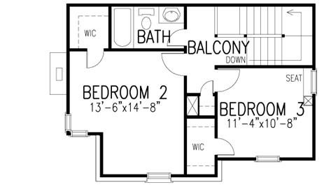 Upper/Second Floor Plan: 58-405