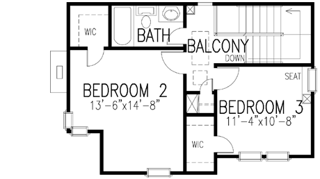 Upper/Second Floor Plan: 58-406