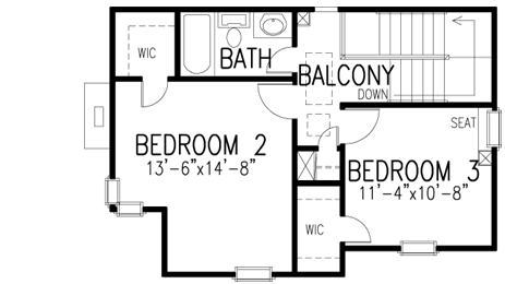 Upper/Second Floor Plan: 58-407