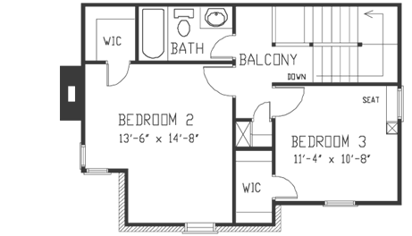 Upper/Second Floor Plan: 58-408