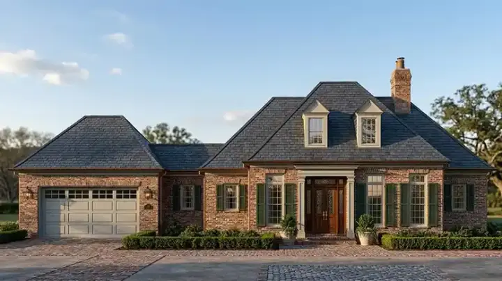 Southern house plans 58-415 - front exterior, 2,053 sq ft, 2 bed, 2 bath house plans | Monster House Plans
