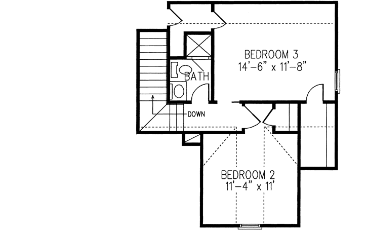 Upper/Second Floor Plan: 58-421