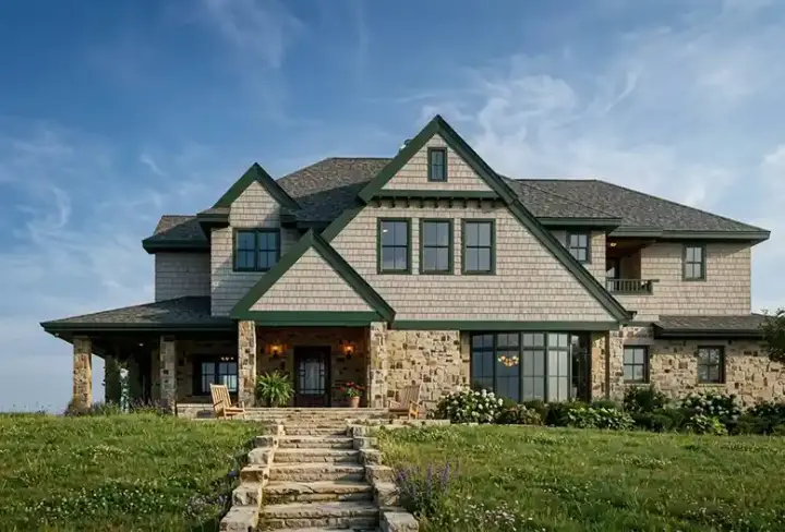 Country house plans 58-426 - front exterior, 4,746 sq ft, 4 bed, 5 bath house plans | Monster House Plans