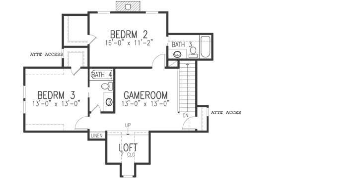 Upper/Second Floor Plan: 58-428