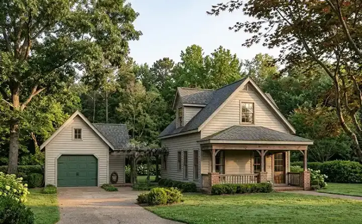 Country house plans 58-430 - front exterior, 985 sq ft, 2 bed, 1 bath house plans | Monster House Plans