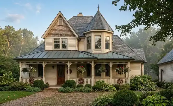 Victorian house plans 58-433 - front exterior, 2,056 sq ft, 3 bed, 2 bath house plans | Monster House Plans
