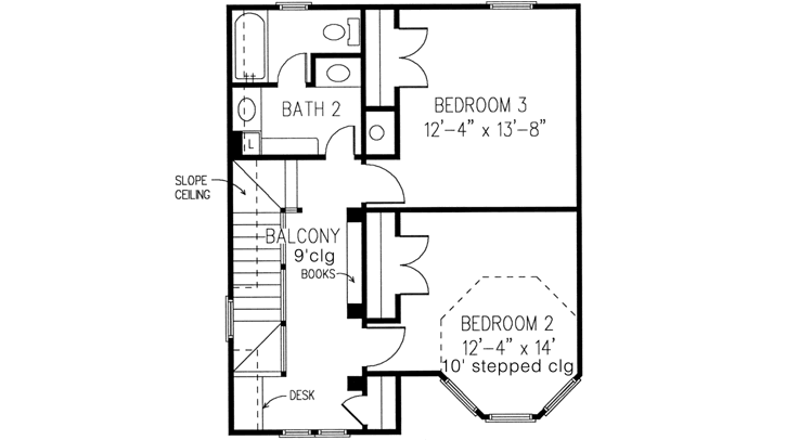 Upper/Second Floor Plan: 58-433