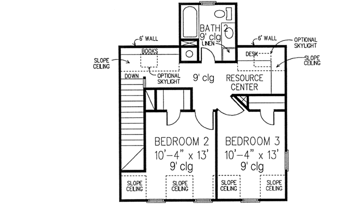 Upper/Second Floor Plan: 58-436