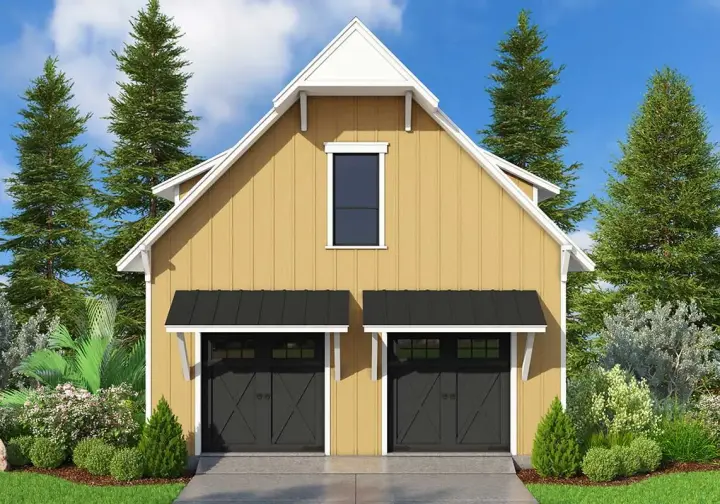 Modern Farmhouse house plans 59-105 - front exterior, 824 sq ft, 1 bed, 1 bath house plans | Monster House Plans