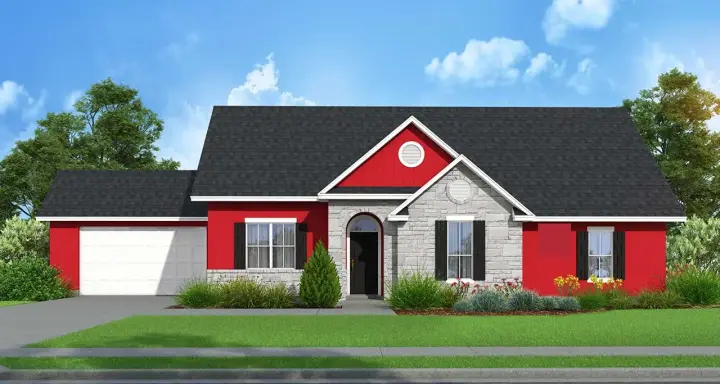 Country house plans 59-109 - front exterior, 1,593 sq ft, 3 bed, 2 bath house plans | Monster House Plans