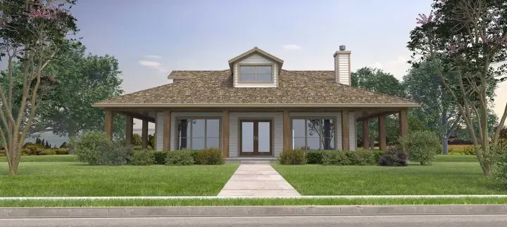 Country house plans 59-122 - front exterior, 1,303 sq ft, 2 bed, 2 bath house plans | Monster House Plans