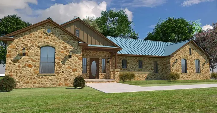 Traditional house plans 59-129 - front exterior, 1,909 sq ft, 3 bed, 2 bath house plans | Monster House Plans