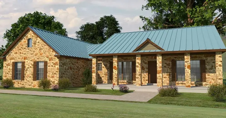 Farmhouse house plans 59-130 - front exterior, 1,912 sq ft, 3 bed, 2 bath house plans | Monster House Plans