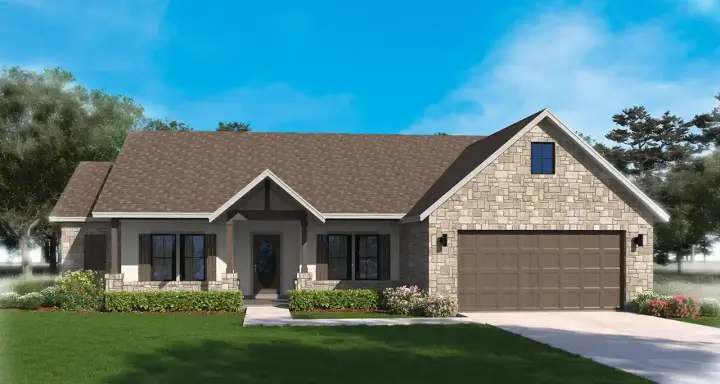 Ranch house plans 59-131 - front exterior, 1,924 sq ft, 3 bed, 2 bath house plans | Monster House Plans