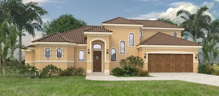 Mediterranean house plans 59-149 - front exterior, 2,325 sq ft, 3 bed, 2 bath house plans | Monster House Plans