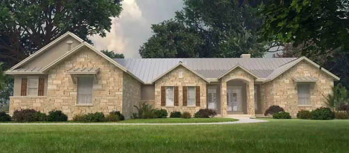 Ranch house plans 59-150 - front exterior, 2,328 sq ft, 3 bed, 2 bath house plans | Monster House Plans