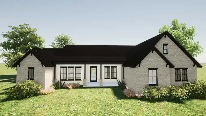 Ranch house plans 59-154 - front exterior, 2,370 sq ft, 3 bed, 2 bath house plans | Monster House Plans