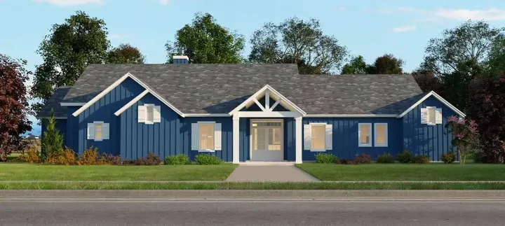Country house plans 59-164 - front exterior, 2,469 sq ft, 3 bed, 2 bath house plans | Monster House Plans