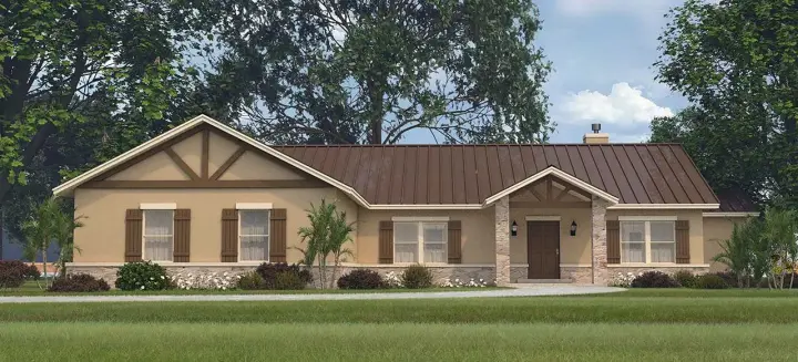 Ranch house plans 59-171 - front exterior, 2,522 sq ft, 2 bed, 2 bath house plans | Monster House Plans