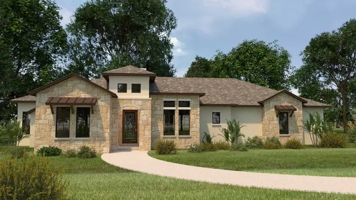 Mediterranean house plans 59-177 - front exterior, 2,558 sq ft, 4 bed, 3 bath house plans | Monster House Plans