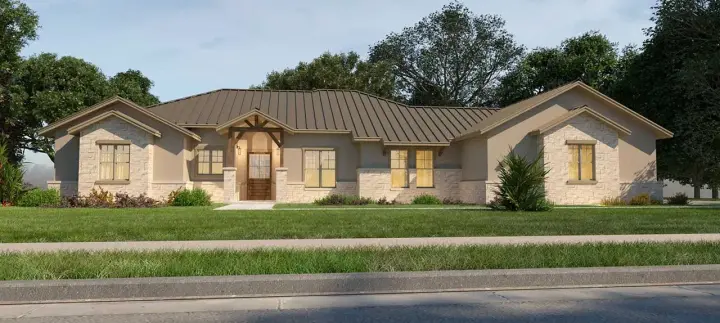 Modern Farmhouse house plans 59-179 - front exterior, 2,583 sq ft, 3 bed, 2 bath house plans | Monster House Plans