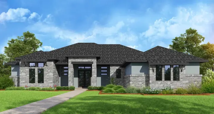 Modern house plans 59-183 - front exterior, 2,668 sq ft, 4 bed, 4 bath house plans | Monster House Plans