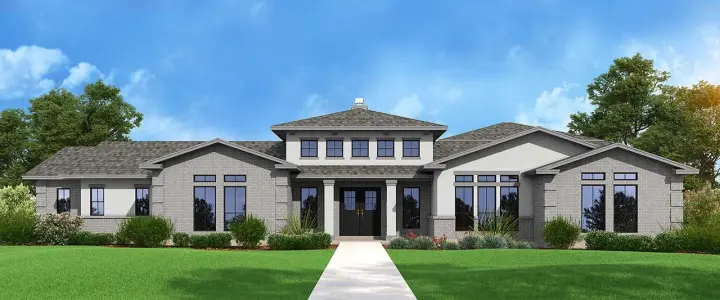 Modern house plans 59-184 - front exterior, 2,685 sq ft, 4 bed, 3 bath house plans | Monster House Plans