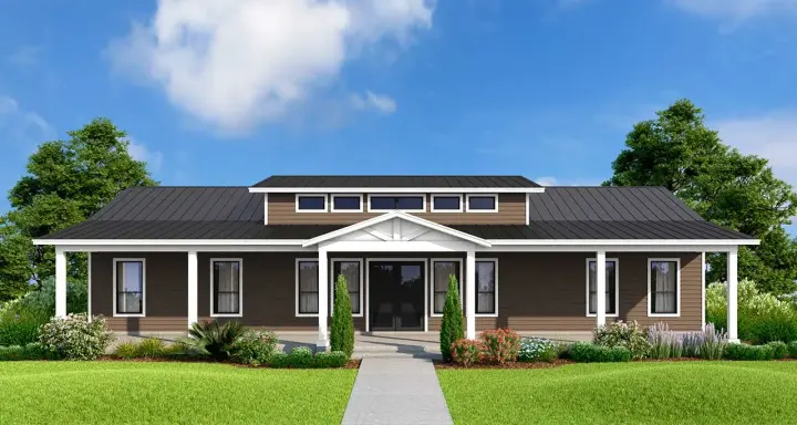 Barndominium house plans 59-195 - front exterior, 2,800 sq ft, 3 bed, 2 bath house plans | Monster House Plans