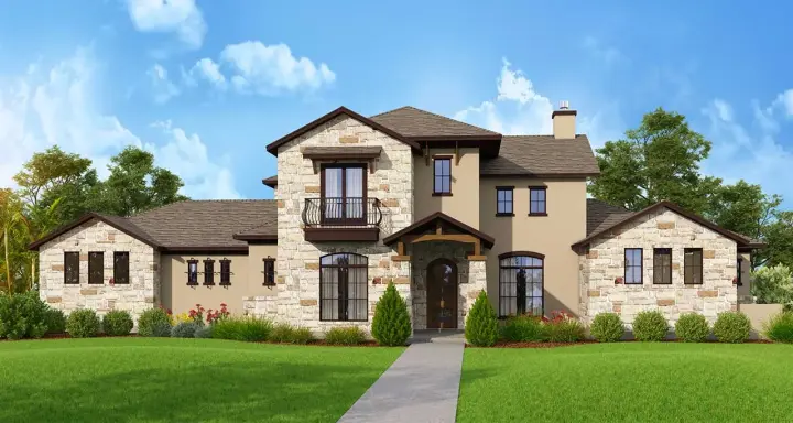 Italian house plans 59-205 - front exterior, 2,896 sq ft, 3 bed, 3 bath house plans | Monster House Plans
