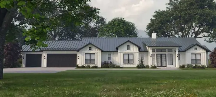 Modern Farmhouse house plans 59-211 - front exterior, 3,013 sq ft, 4 bed, 3 bath house plans | Monster House Plans