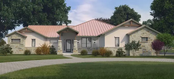 Country house plans 59-216 - front exterior, 3,022 sq ft, 4 bed, 4 bath house plans | Monster House Plans