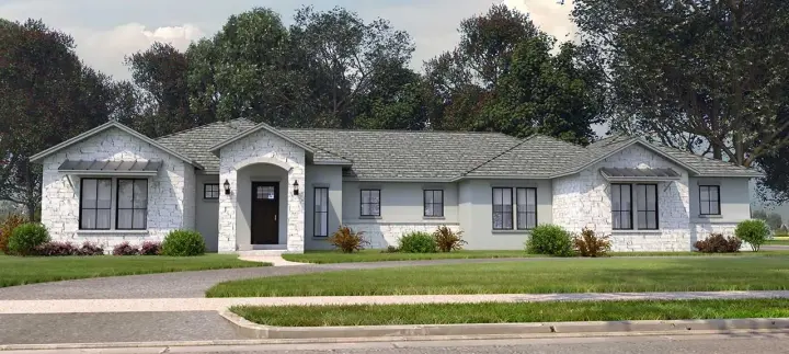 Ranch house plans 59-231 - front exterior, 3,122 sq ft, 3 bed, 3 bath house plans | Monster House Plans