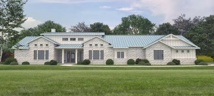 Ranch house plans 59-234 - front exterior, 3,178 sq ft, 3 bed, 3 bath house plans | Monster House Plans