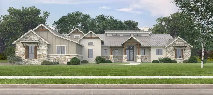 Ranch house plans 59-236 - front exterior, 3,188 sq ft, 3 bed, 2 bath house plans | Monster House Plans