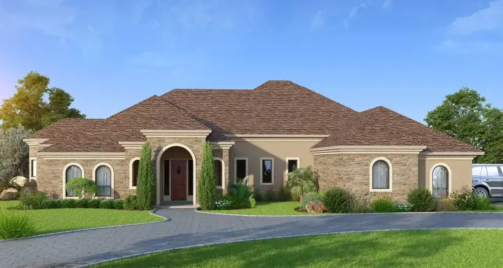 Mediterranean house plans 59-240 - front exterior, 3,200 sq ft, 3 bed, 3 bath house plans | Monster House Plans