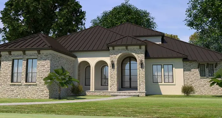 Mediterranean house plans 59-243 - front exterior, 3,206 sq ft, 4 bed, 4 bath house plans | Monster House Plans
