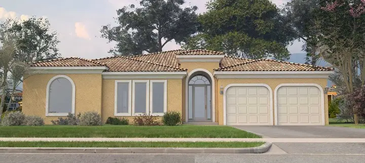 Mediterranean house plans 59-246 - front exterior, 3,222 sq ft, 3 bed, 2 bath house plans | Monster House Plans