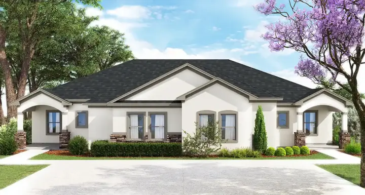Traditional house plans 59-286 - front exterior, 2,318 sq ft, 4 bed, 4 bath house plans | Monster House Plans