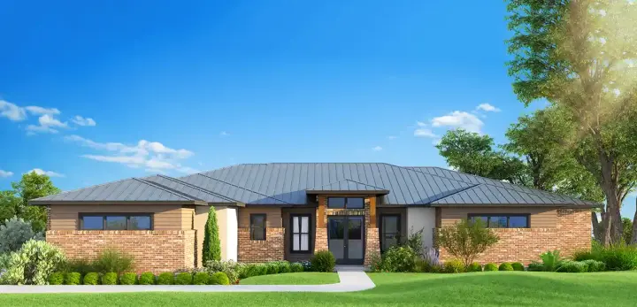 Modern house plans 59-287 - front exterior, 3,162 sq ft, 4 bed, 3 bath house plans | Monster House Plans