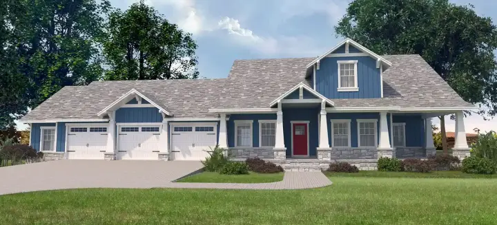 Country house plans 59-292 - front exterior, 2,667 sq ft, 2 bed, 2 bath house plans | Monster House Plans
