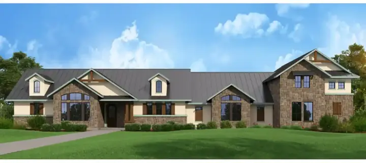 Traditional house plans 59-295 - front exterior, 3,046 sq ft, 4 bed, 3 bath house plans | Monster House Plans