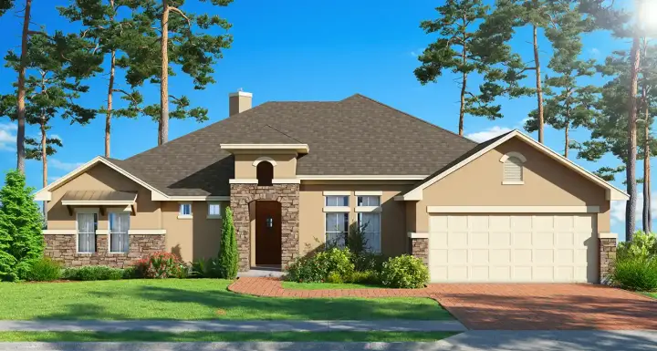 Mediterranean house plans 59-298 - front exterior, 2,469 sq ft, 3 bed, 3 bath house plans | Monster House Plans